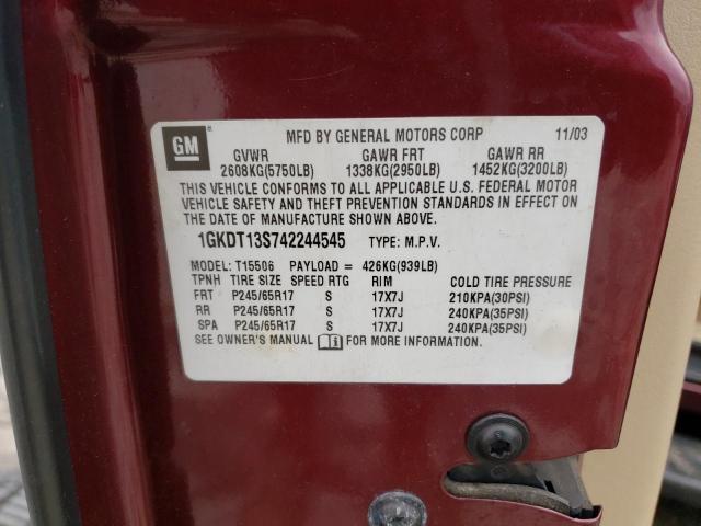 Photo 10 from auction – 2004 GMC ENVOY with VIN 1GKDT13S742244545