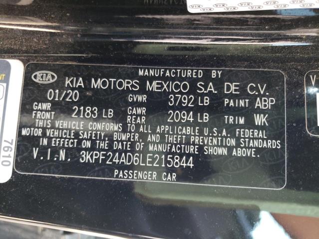 Photo 10 from auction – 2020 KIA FORTE FE with VIN 3KPF24AD6LE215844