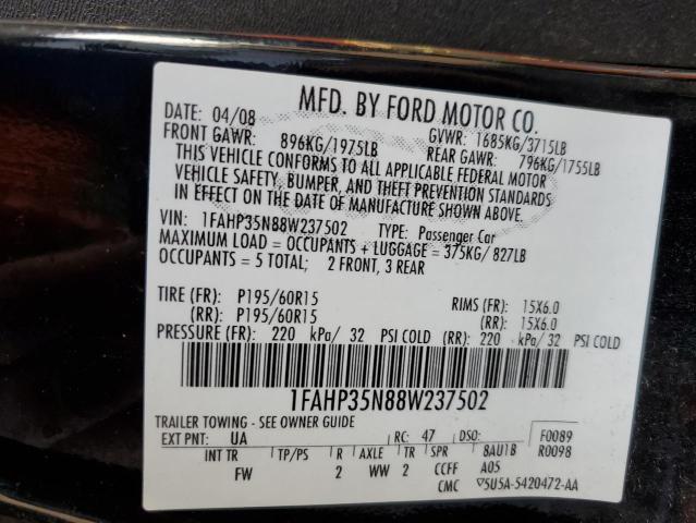Foto 10 de la subasta – 2008 FORD FOCUS con VIN 1FAHP35N88W237502