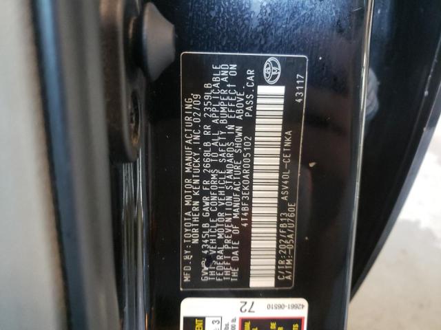 Photo 10 from auction – 2010 TOYOTA CAMRY BASE with VIN 4T4BF3EK0AR005102
