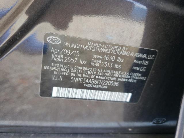 Photo 10 from auction – 2015 HYUNDAI SONATA SPO with VIN 5NPE34AB6FH220596
