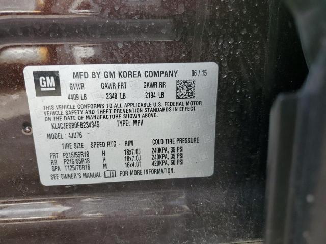 Photo 10 from auction – 2015 BUICK ENCORE with VIN KL4CJESB0FB234345