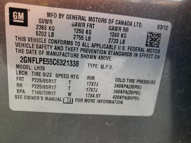 Photo 10 from auction – 2012 CHEVROLET EQUINOX LT with VIN 2GNFLPE55C6321338