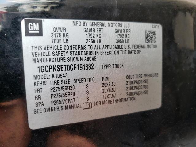Photo 10 from auction – 2012 CHEVROLET SILVERADO with VIN 1GCPKSE70CF191382