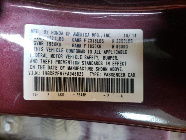 Photo 10 from auction – 2015 HONDA ACCORD EXL with VIN 1HGCR2F87FA046828