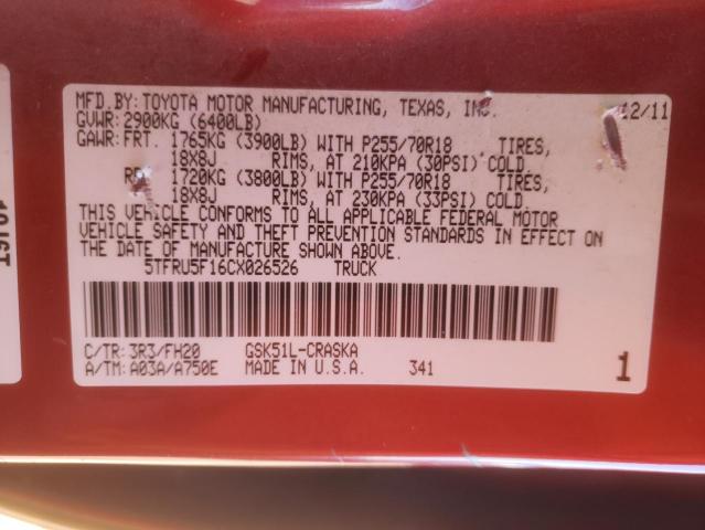 Photo 10 from auction – 2012 TOYOTA TUNDRA DOU with VIN 5TFRU5F16CX026526