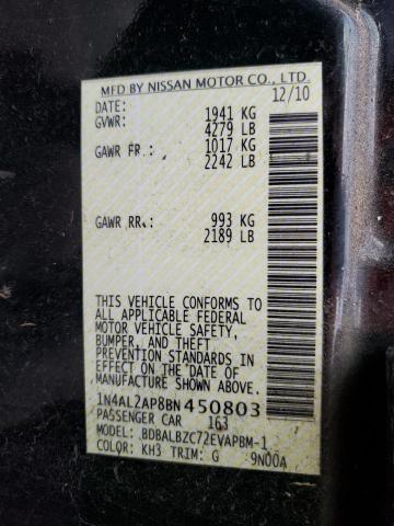 Photo 10 from auction – 2011 NISSAN ALTIMA BAS with VIN 1N4AL2AP8BN450803