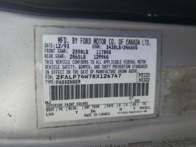 Photo 10 from auction – 1994 FORD CROWN VICT with VIN 2FALP74W7RX126747