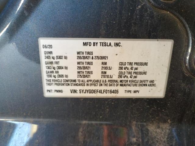 Photo 10 from auction – 2020 TESLA MODEL Y with VIN 5YJYGDEF4LF016405
