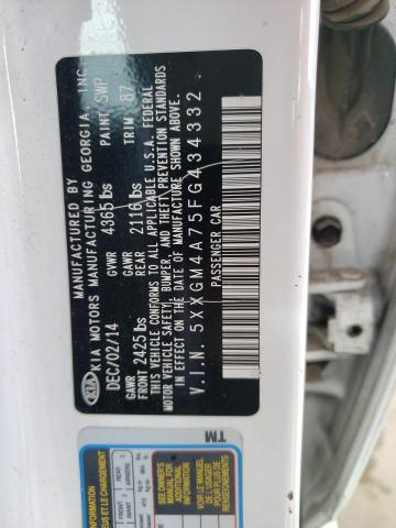 Photo 10 from auction – 2015 KIA OPTIMA LX with VIN 5XXGM4A75FG434332