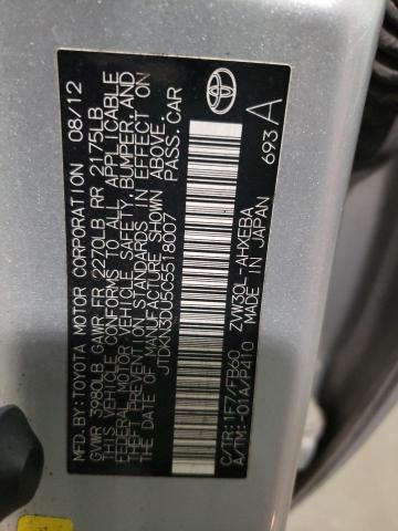 Photo 10 from auction – 2012 TOYOTA PRIUS with VIN JTDKN3DU5C5518007
