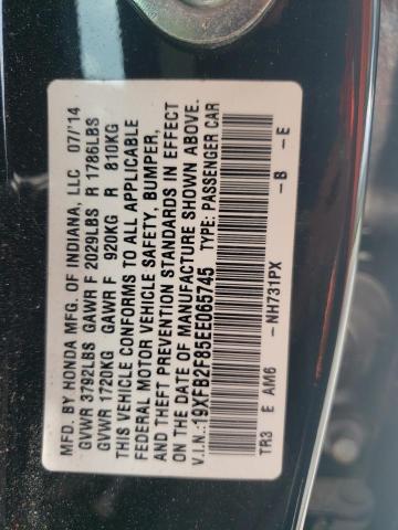 Photo 10 from auction – 2014 HONDA CIVIC EX with VIN 19XFB2F85EE065745