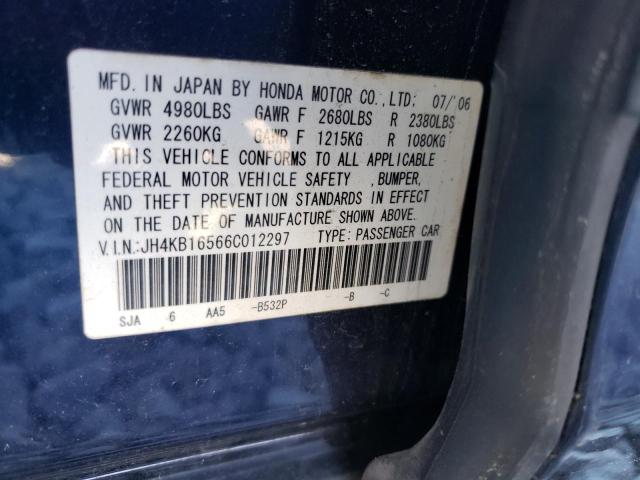 Photo 10 from auction – 2006 ACURA RL with VIN JH4KB16566C012297