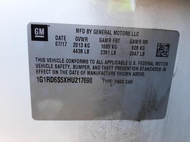 Photo 10 from auction – 2017 CHEVROLET VOLT PREMI with VIN 1G1RD6S5XHU217690