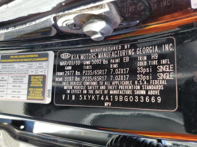 Photo 10 from auction – 2011 KIA SORENTO BA with VIN 5XYKT4A19BG033669