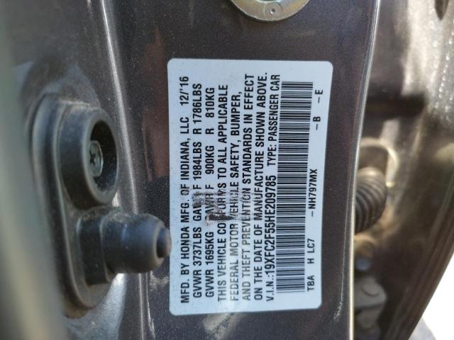 Photo 10 from auction – 2017 HONDA CIVIC LX with VIN 19XFC2F55HE209785