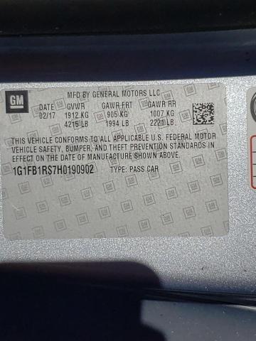 Photo 10 from auction – 2017 CHEVROLET CAMARO LT with VIN 1G1FB1RS7H0190902