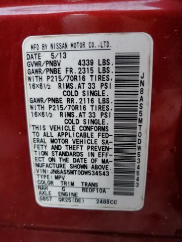 Photo 10 from auction – 2013 NISSAN ROGUE S with VIN JN8AS5MT0DW534543