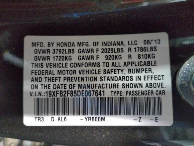 Photo 10 from auction – 2013 HONDA CIVIC EX with VIN 19XFB2F85DE067641