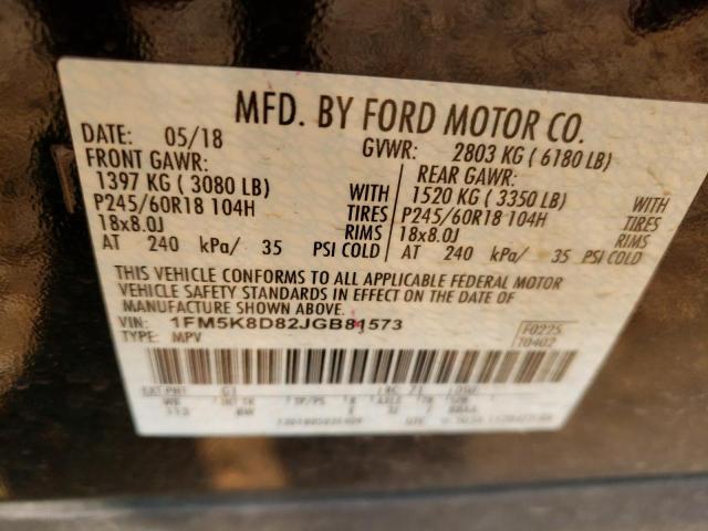 Photo 10 from auction – 2018 FORD EXPLORER X with VIN 1FM5K8D82JGB81573