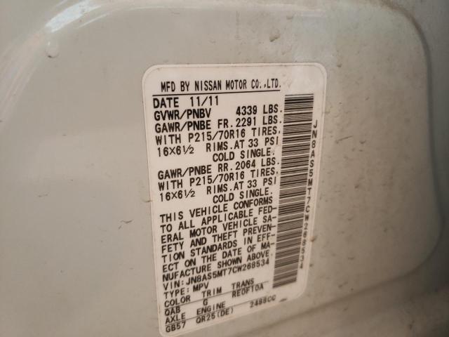 Photo 10 from auction – 2012 NISSAN ROGUE S with VIN JN8AS5MT7CW268534