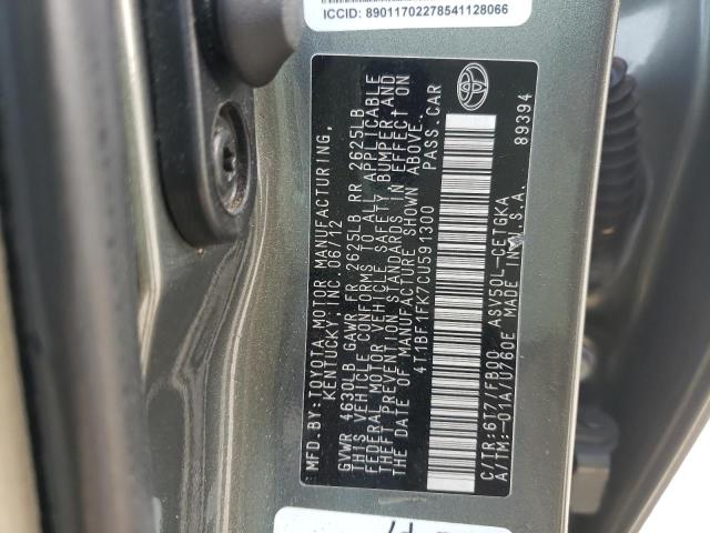Photo 10 from auction – 2012 TOYOTA CAMRY BASE with VIN 4T1BF1FK7CU591300