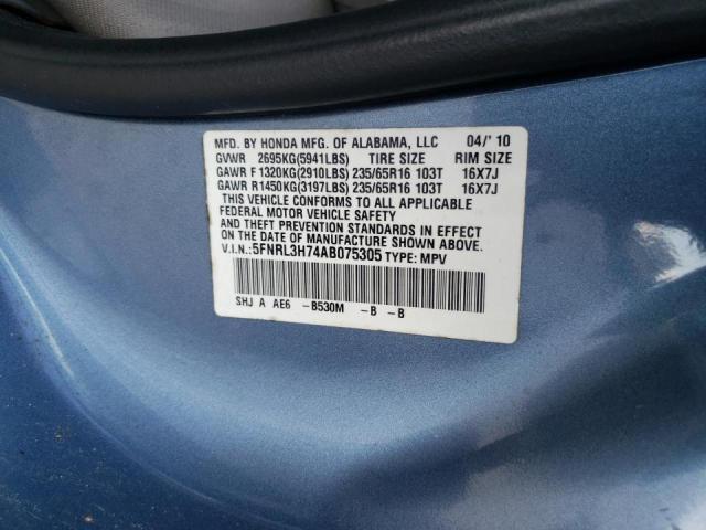 Photo 10 from auction – 2010 HONDA ODYSSEY EX with VIN 5FNRL3H74AB075305