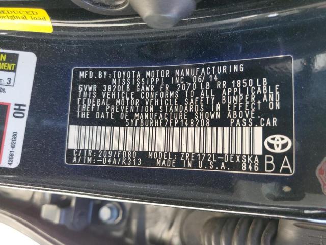 Photo 10 from auction – 2014 TOYOTA COROLLA L with VIN 5YFBURHE7EP148208