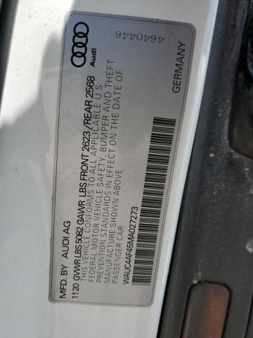 Photo 10 from auction – 2021 AUDI S4 PRESTIG with VIN WAUC4AF45MA027273