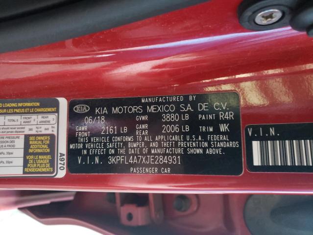 Photo 10 from auction – 2018 KIA FORTE LX with VIN 3KPFL4A7XJE284931