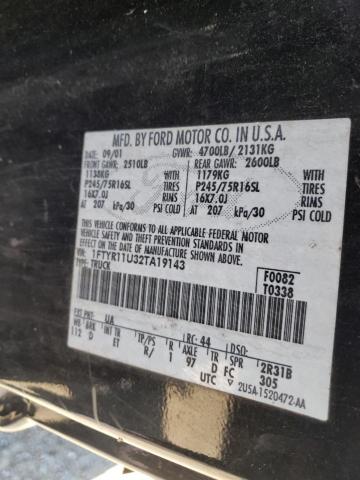 Zdjęcie 10 z aukcji – 2002 FORD RANGER z VIN 1FTYR11U32TA19143