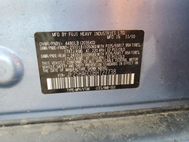 Photo 10 from auction – 2011 SUBARU FORESTER 2 with VIN JF2SHACC0BH727738