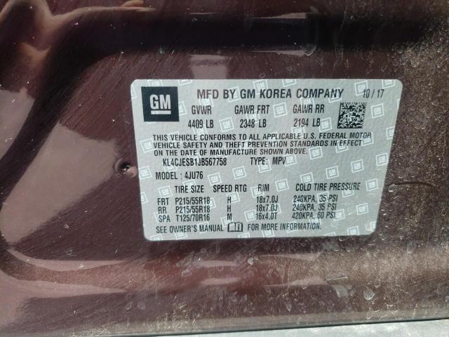 Photo 10 from auction – 2018 BUICK ENCORE PRE with VIN KL4CJESB1JB567758