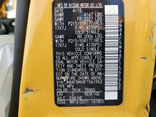 Photo 10 from auction – 2015 NISSAN JUKE S with VIN JN8AF5MV8FT561953
