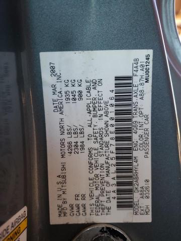 Photo 10 from auction – 2008 MITSUBISHI ECLIPSE SP with VIN 4A3AL25F78E001064