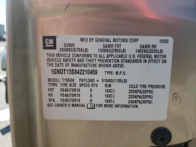 Photo 10 from auction – 2004 CHEVROLET TRAILBLAZE with VIN 1GNDT13S842210469