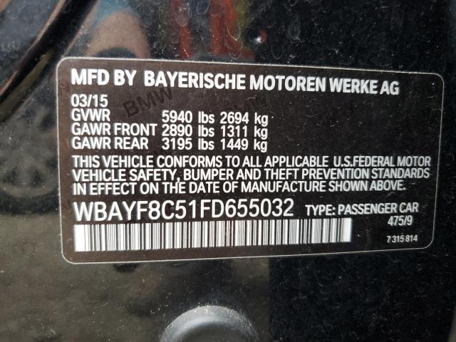 Photo 10 from auction – 2015 BMW 750 LXI with VIN WBAYF8C51FD655032