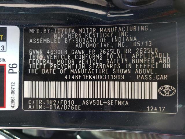 Photo 10 from auction – 2013 TOYOTA CAMRY L with VIN 4T4BF1FK4DR311999