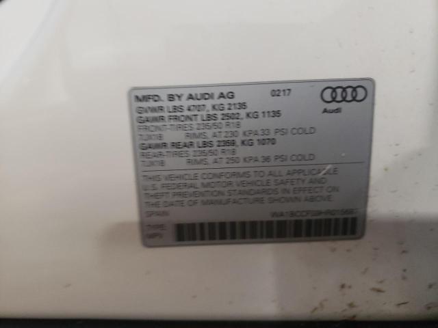 Photo 10 from auction – 2017 AUDI Q3 PREMIUM with VIN WA1BCCFS9HR015687