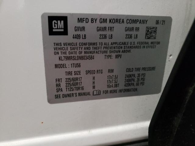 Photo 10 from auction – 2022 CHEVROLET TRAILBLAZE with VIN KL79MRSL0NB034584