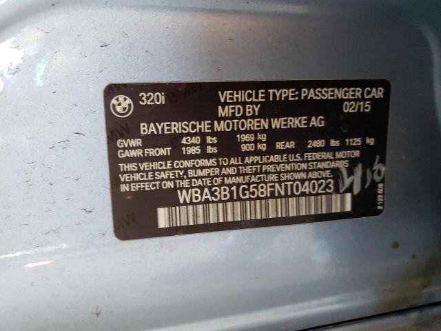 Photo 10 from auction – 2015 BMW 320 I with VIN WBA3B1G58FNT04023