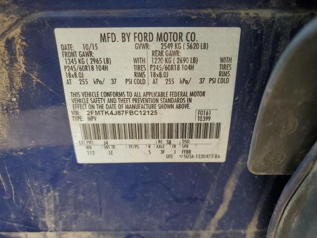 Photo 10 from auction – 2015 FORD EDGE SEL with VIN 2FMTK4J87FBC12125