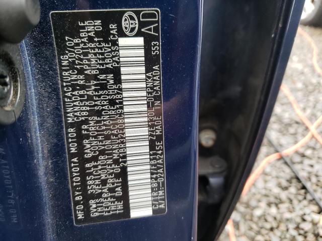 Zdjęcie 10 z aukcji – 2008 TOYOTA COROLLA CE z VIN 2T1BR32E08C911875