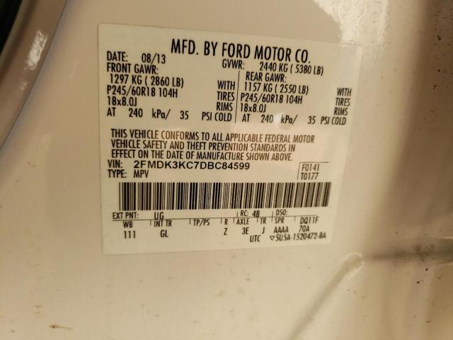 Photo 10 from auction – 2013 FORD EDGE LIMIT with VIN 2FMDK3KC7DBC84599