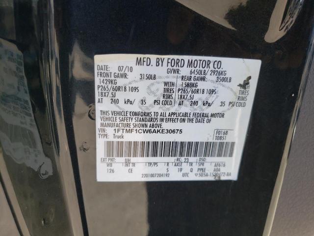 Photo 10 from auction – 2010 FORD F150 with VIN 1FTMF1CW6AKE30675
