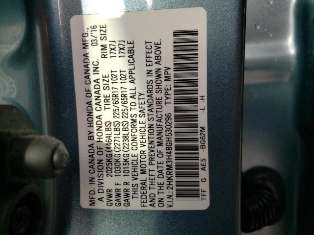 Photo 10 from auction – 2016 HONDA CR-V SE with VIN 2HKRM3H48GH530296