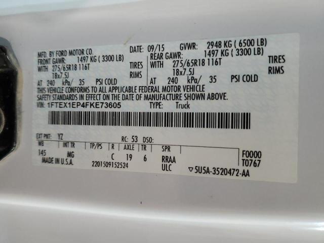 Photo 10 from auction – 2015 FORD F150 SUPER with VIN 1FTEX1EP4FKE73605