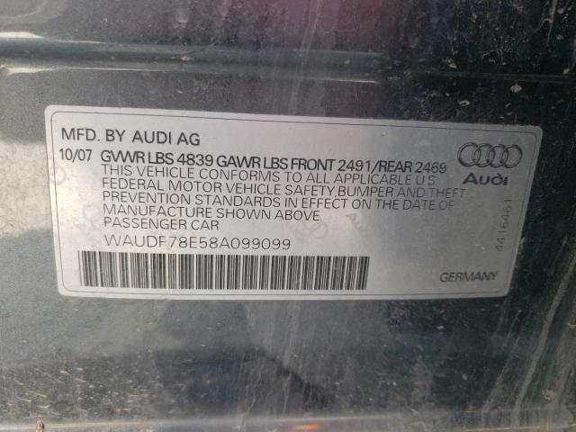 Photo 10 from auction – 2008 AUDI A4 2.0T QU with VIN WAUDF78E58A099099