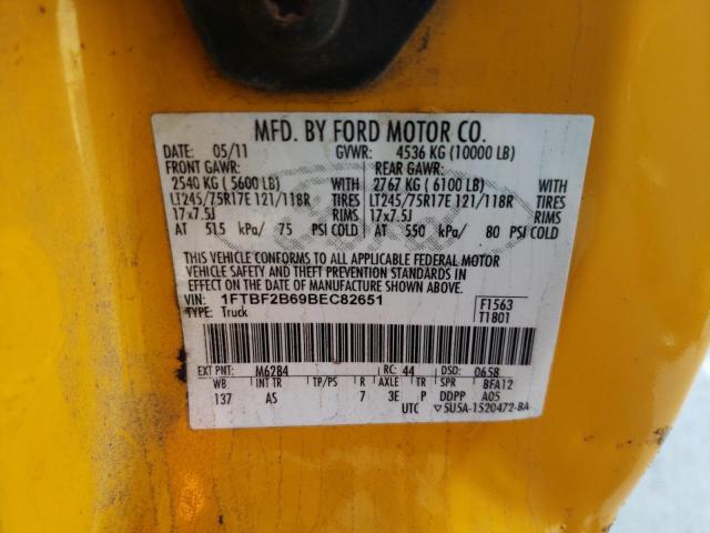 Photo 10 from auction – 2011 FORD F250 SUPER with VIN 1FTBF2B69BEC82651
