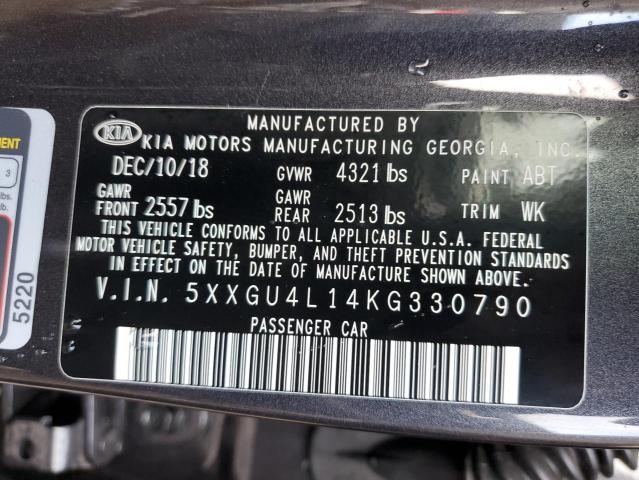 Photo 10 from auction – 2019 KIA OPTIMA EX with VIN 5XXGU4L14KG330790